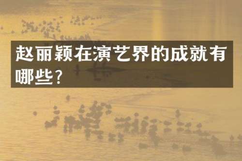 赵丽颖在演艺界的成就有哪些？