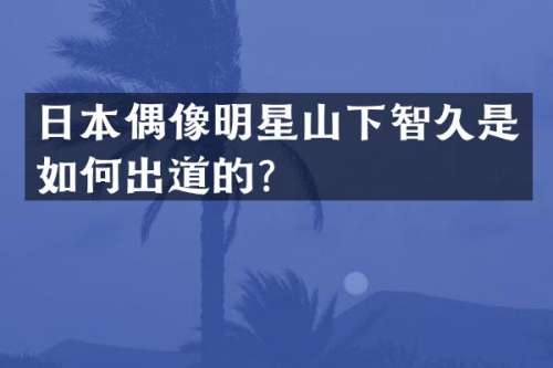 日本偶像明星山下智久是如何出道的？