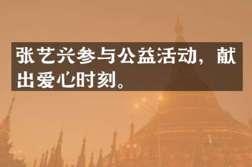 张艺兴参与公益活动，献出爱心时刻。