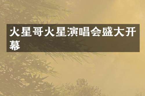 火星哥火星演唱会盛大开幕