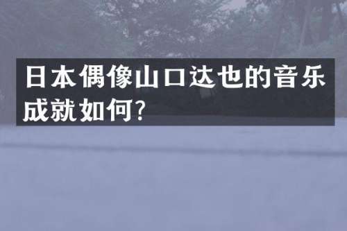 日本偶像山口达也的音乐成就如何？