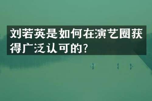 刘若英是如何在演艺圈获得广泛认可的？