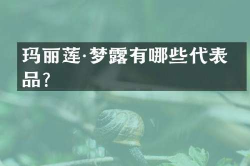 玛丽莲·梦有哪些代表作品？
