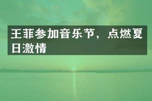 王菲参加音乐节，点燃夏日