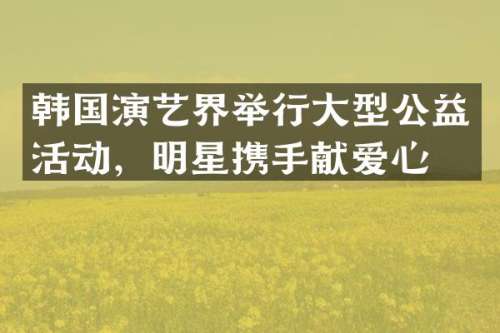 韩国演艺界举行大型公益活动，明星携手献爱心
