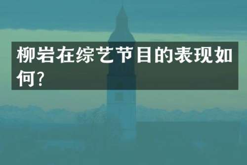 柳岩在综艺节目的表现如何？