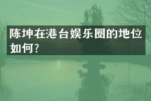 陈坤在港台娱乐圈的地位如何？