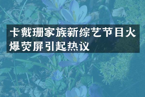 卡戴珊家族新综艺节目火爆荧屏引起热议