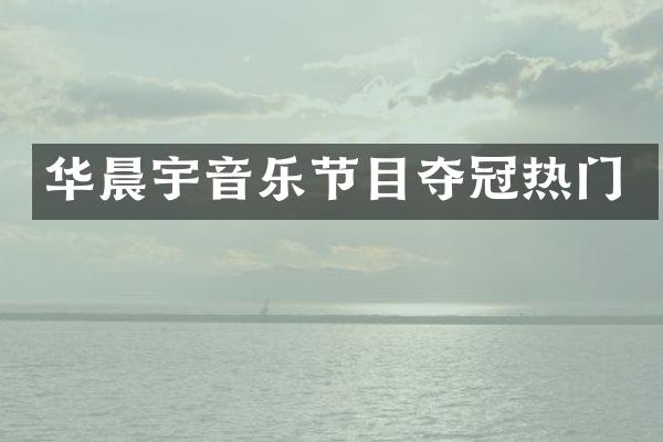 华晨宇音乐节目夺冠热门