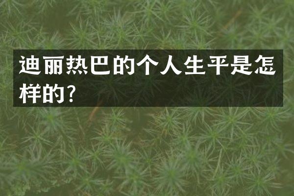 迪丽热巴的个人生平是怎样的?