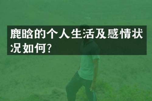 鹿晗的个人生活及感情状况如何？