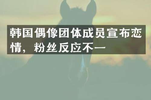 韩国偶像团体成员宣布恋情，粉丝反应不一