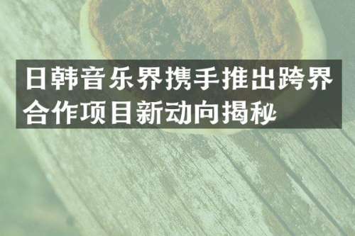 日韩音乐界携手推出跨界合作项目新动向揭秘