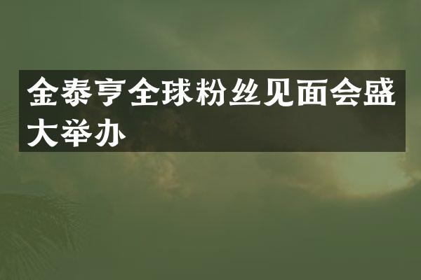 金泰亨全球粉丝见面会盛大举办