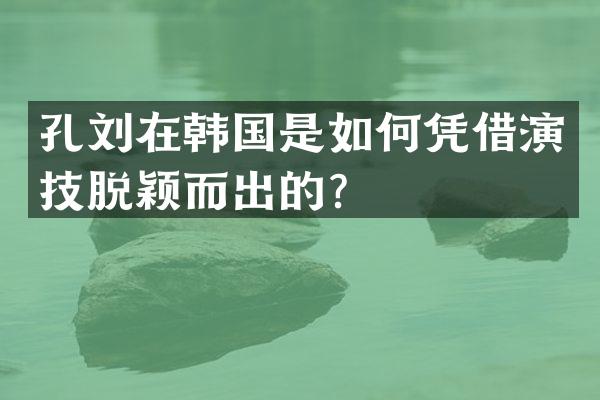 孔刘在韩国是如何凭借演技脱颖而出的？