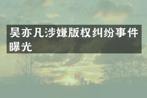 吴亦凡涉嫌版权纠纷事件曝光