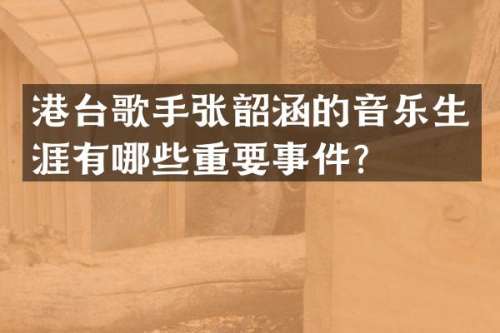 港台歌手张韶涵的音乐生涯有哪些重要事件？