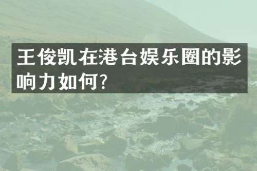 王俊凯在港台娱乐圈的影响力如何？