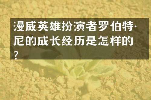 漫威英雄扮演者罗伯特·唐尼的成长经历是怎样的？