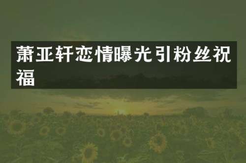 萧亚轩恋情曝光引粉丝祝福