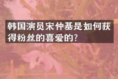 韩国演员宋仲基是如何获得粉丝的喜爱的？
