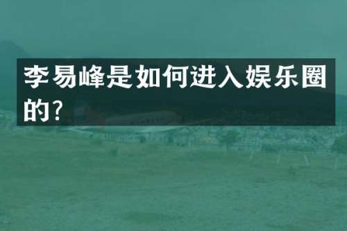 李易峰是如何进入娱乐圈的？