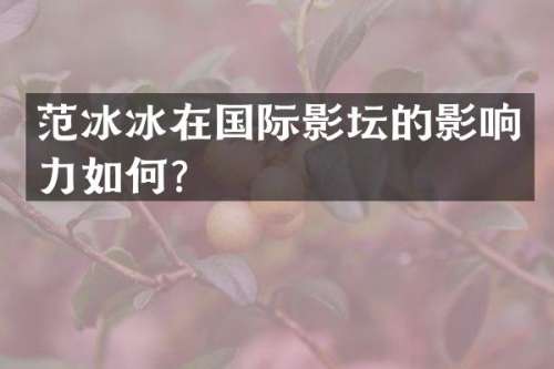 在国际影坛的影响力如何？