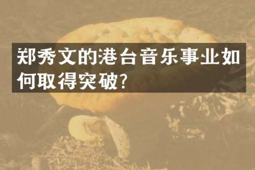 郑秀文的港台音乐事业如何取得突破？