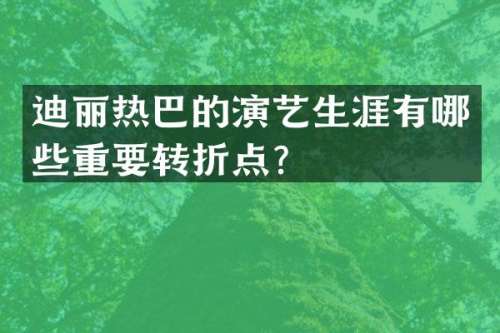迪丽热巴的演艺生涯有哪些重要转折点？