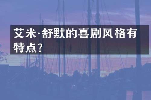 艾米·舒默的喜剧风格有何特点？