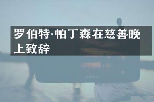 罗伯特·帕丁森在慈善晚会上致辞
