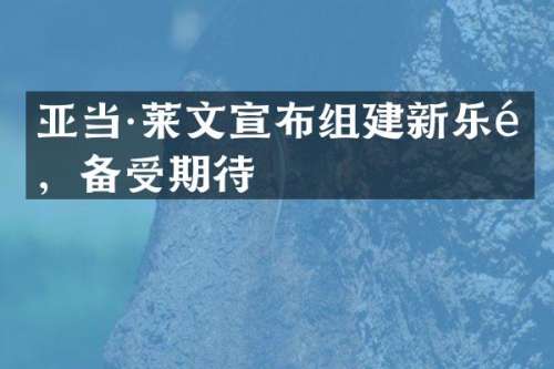 亚当·莱文宣布组建新乐队，备受期待