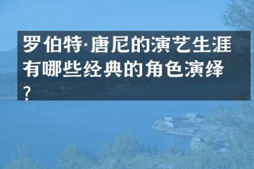 罗伯特·唐尼的演艺生涯中有哪些经典的角色演绎？