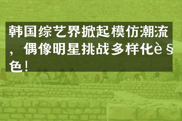 韩国综艺界掀起模仿潮流，偶像明星挑战多样化角色！