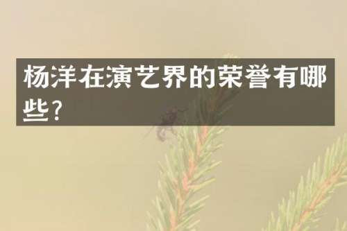 杨洋在演艺界的荣誉有哪些？