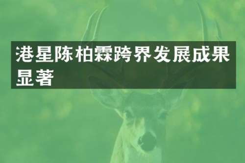 港星陈柏霖跨界发展成果显著