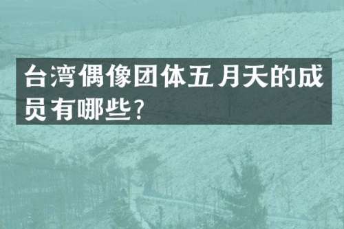 台湾偶像团体五月天的成员有哪些？