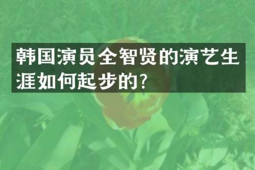 韩国演员全智贤的演艺生涯如何起步的？