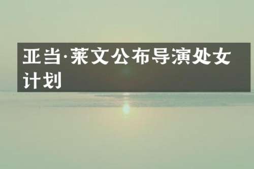 亚当·莱文公布导演处女作计划