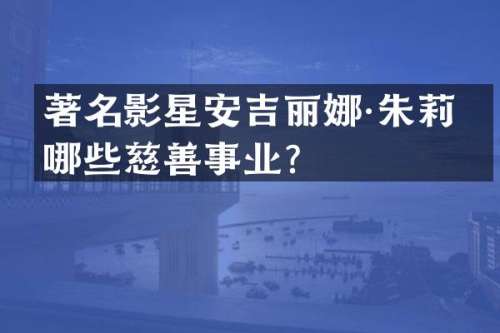 著名影星安吉丽娜·朱莉有哪些慈善事业？