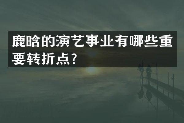 鹿晗的演艺事业有哪些重要转折点？