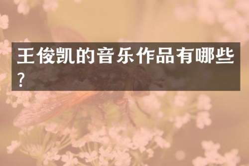 王俊凯的音乐作品有哪些？