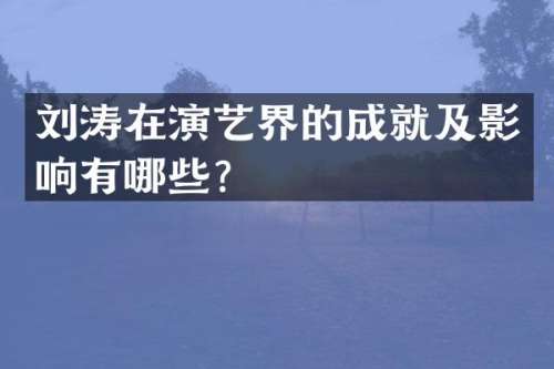 刘涛在演艺界的成就及影响有哪些？