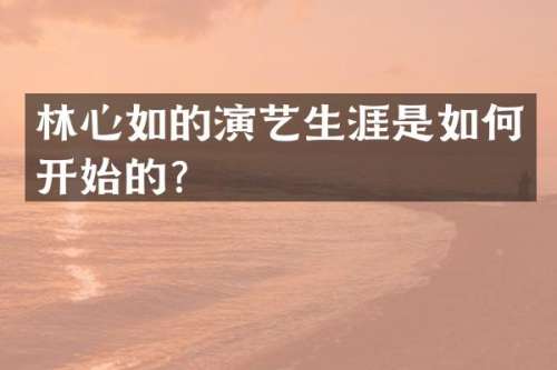 林心如的演艺生涯是如何开始的？