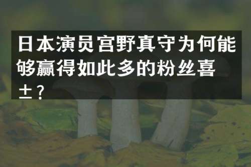 日本演员宫野真守为何能够赢得如此多的粉丝喜爱？