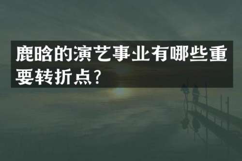 鹿晗的演艺事业有哪些重要转折点？