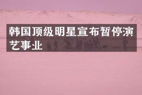 韩国顶级明星宣布暂停演艺事业