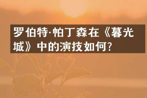 罗伯特·帕丁森在《暮光之城》中的演技如何？