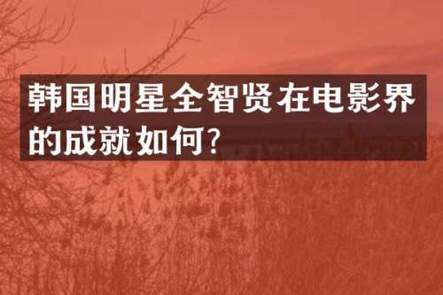 韩国明星全智贤在电影界的成就如何？