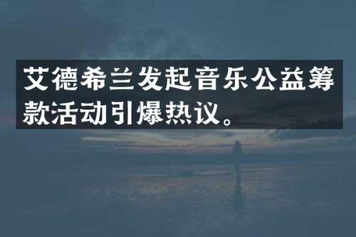 艾德希兰发起音乐公益筹款活动热议。